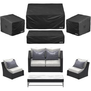VEVOR - Patio Furniture Cover 4-Piece Set, 420D Heavy Duty Waterproof Outdoor Dining Table and Chairs Cover Set - Black VEVOR - Patio Furniture Cover 4-Piece Set, 420D Heavy Duty Waterproof Outdoor Dining Table and Chairs Cover Set - Black