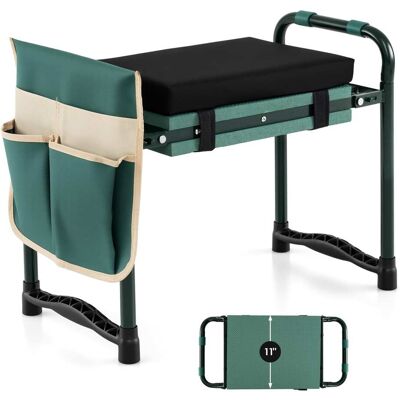 Costway - Garden Kneeler and Seat, Foldable Gardening Stool with Wide EVA Foam Padding - Green+Black Costway - Garden Kneeler and Seat, Foldable Gardening Stool with Wide EVA Foam Padding - Green+Black