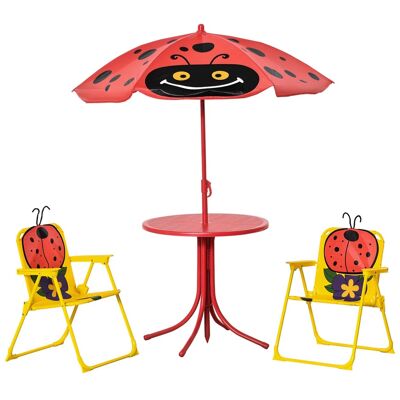 Outsunny - Table and Chair Set, Outdoor Folding Garden Furniture, Picnic Table for Patio Backyard - Red Outsunny - Table and Chair Set, Outdoor Folding Garden Furniture, Picnic Table for Patio Backyard - Red