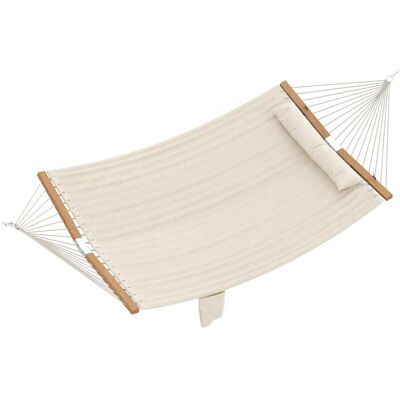 Outsunny - Hammock 2-Person, with Pillow & Pad, 440 lbs Capacity - Cream White Outsunny - Hammock 2-Person, with Pillow & Pad, 440 lbs Capacity - Cream White
