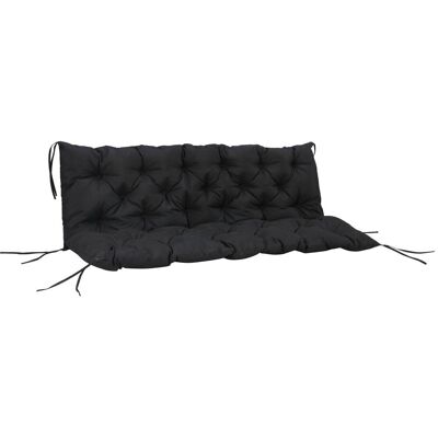 Outsunny - 59" x 38" Tufted Bench Cushion for Outdoor Furniture, 3-Seater Replacement for Swing Chair, Patio Sofa/Couch - Black Outsunny - 59" x 38" Tufted Bench Cushion for Outdoor Furniture, 3-Seater Replacement for Swing Chair, Patio Sofa/Couch - Black
