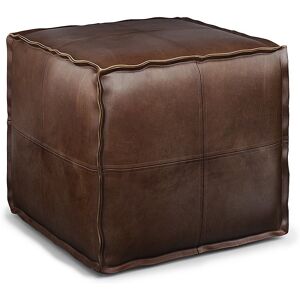 Simpli Home - Brody Square Pouf - Distressed Dark Brown Simpli Home - Brody Square Pouf - Distressed Dark Brown