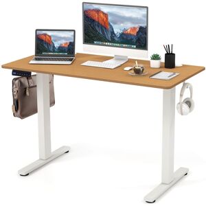 Costway - 48" x 24" Electric Standing Desk Height Adjustable Computer Desk with 2 Hanging Hooks & Cable Management - Natural Costway - 48" x 24" Electric Standing Desk Height Adjustable Computer Desk with 2 Hanging Hooks & Cable Management - Natural