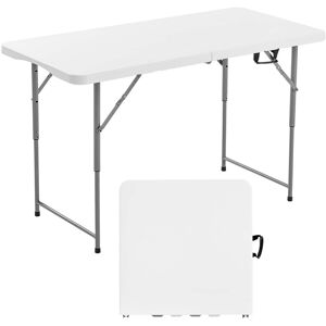 VEVOR - Folding Table, 4 Ft Heavy Duty Portable Fold-in-Half Utility Table, Indoor Outdoor Plastic Rectangle Table - White VEVOR - Folding Table, 4 Ft Heavy Duty Portable Fold-in-Half Utility Table, Indoor Outdoor Plastic Rectangle Table - White
