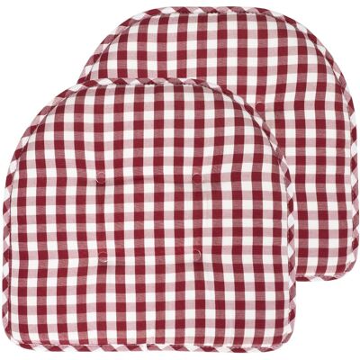 Sweet Home Collection - Checkered Buffalo Check U Shaped Memory Foam 17" x 16" Chair Cushions, 2-Pack - Red/White Sweet Home Collection - Checkered Buffalo Check U Shaped Memory Foam 17" x 16" Chair Cushions, 2-Pack - Red/White