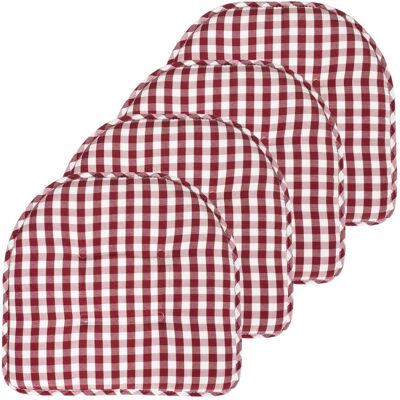 Sweet Home Collection - Checkered Buffalo Check U Shaped Memory Foam 17" x 16" Chair Cushions, 4-Pack - Red/White Sweet Home Collection - Checkered Buffalo Check U Shaped Memory Foam 17" x 16" Chair Cushions, 4-Pack - Red/White