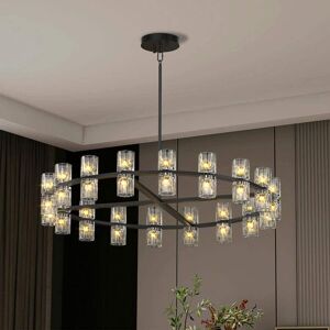 Kadyn - 36 Inches Luxury Chandeliers Crystal Living Room Decorative Lights Simple Modern Dining Room LED Lighting - Black Kadyn - 36 Inches Luxury Chandeliers Crystal Living Room Decorative Lights Simple Modern Dining Room LED Lighting - Black