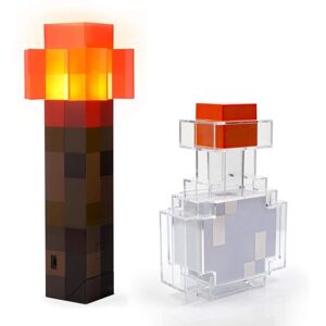 Ukonic - Minecraft 2-Piece Light Bundle Potion Bottle & Redstone Torch Lamp - Multicolored Ukonic - Minecraft 2-Piece Light Bundle Potion Bottle & Redstone Torch Lamp - Multicolored