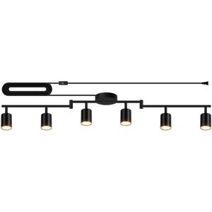 Dazzed Corner - 6-Light Plug-in LED Track Lighting, Ceiling Spotlight Kit - Black Dazzed Corner - 6-Light Plug-in LED Track Lighting, Ceiling Spotlight Kit - Black