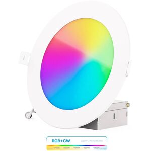 Infibrite - 6-Inch Wifi RGB + CW Recessed LED Downlight, 12W, 1100 Lumens, App Dimmable, Wet Rated - Smart Infibrite - 6-Inch Wifi RGB + CW Recessed LED Downlight, 12W, 1100 Lumens, App Dimmable, Wet Rated - Smart