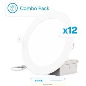 Infibrite - 6-Inch Daylight Recessed LED Downlight, 12W, 1050 Lumens, Triac Dimming, Wet Rated (Set of 12) - 5000K Infibrite - 6-Inch Daylight Recessed LED Downlight, 12W, 1050 Lumens, Triac Dimming, Wet Rated (Set of 12) - 5000K