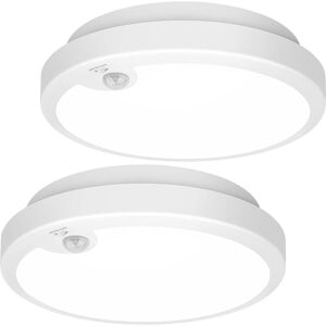 Nordic Hygge - 2-Pack Battery Operated Motion Sensor LED Ceiling Light, 7.2inch Flush Mount Light Fixture 6000K - 6000K Cool White Nordic Hygge - 2-Pack Battery Operated Motion Sensor LED Ceiling Light, 7.2inch Flush Mount Light Fixture 6000K - 6000K Cool White