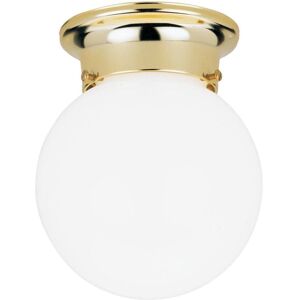 Westinghouse - 7-1/4 in. H X 6 in. W X 6 in. L Polished Brass White Ceiling Light Westinghouse - 7-1/4 in. H X 6 in. W X 6 in. L Polished Brass White Ceiling Light