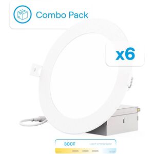 Infibrite - 6-Inch Recessed LED Downlight, 12W, 1050 Lumens, Triac Dimming, Wet Rated (Set of 6) - 3CCT Infibrite - 6-Inch Recessed LED Downlight, 12W, 1050 Lumens, Triac Dimming, Wet Rated (Set of 6) - 3CCT