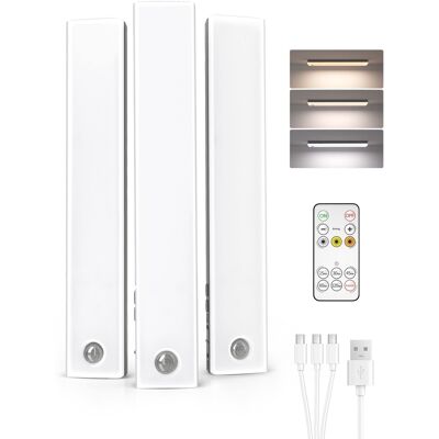 EZVALO - 11 in. Wireless USB Charging Integrated LED Linkable Under Cabinet Light Smart Recessed Lighting-3 Pack - White EZVALO - 11 in. Wireless USB Charging Integrated LED Linkable Under Cabinet Light Smart Recessed Lighting-3 Pack - White