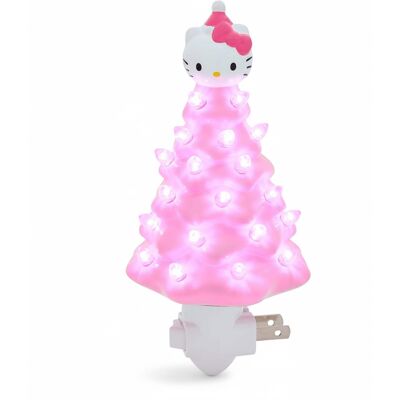 Ukonic - Sanrio Hello Kitty 6-Inch Ceramic Christmas Tree Plug-In Nightlight - Pink Ukonic - Sanrio Hello Kitty 6-Inch Ceramic Christmas Tree Plug-In Nightlight - Pink