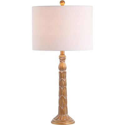 Jonathan Y - Blanche 28.7" Resin LED Table Lamp - Antique Gold Jonathan Y - Blanche 28.7" Resin LED Table Lamp - Antique Gold