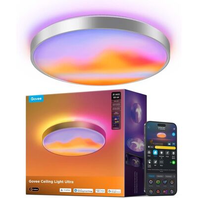 Govee - Ceiling Light Ultra 21 Inch, 5000LM Smart Flush Mount Ceiling Light Fixture, Compatible with Matter & Alexa - White Govee - Ceiling Light Ultra 21 Inch, 5000LM Smart Flush Mount Ceiling Light Fixture, Compatible with Matter & Alexa - White