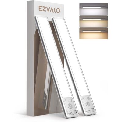 EZVALO - 10 in. Wireless USB Charging Integrated LED Linkable Under Cabinet Light Smart Recessed Lighting-2 Pack - White EZVALO - 10 in. Wireless USB Charging Integrated LED Linkable Under Cabinet Light Smart Recessed Lighting-2 Pack - White