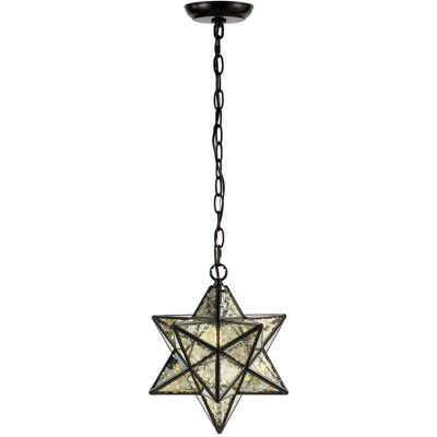 Jonathan Y - Stella 12" Moravian Star Metal/Clear Glass LED Pendant, Oil Rubbed Bronze/Mercury Glass - Oil-Rubbed Bronze Jonathan Y - Stella 12" Moravian Star Metal/Clear Glass LED Pendant, Oil Rubbed Bronze/Mercury Glass - Oil-Rubbed Bronze