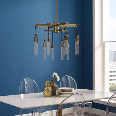 Resolve Antique Brass Ceiling Light Pendant Chandelier by Modway - Yellow Resolve Antique Brass Ceiling Light Pendant Chandelier by Modway - Yellow