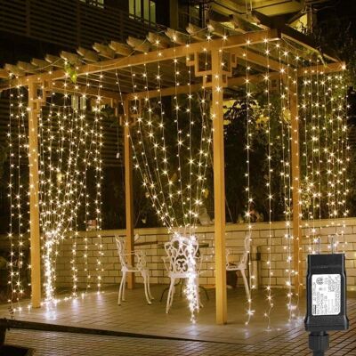 Lepro - 9.8x9.8ft LED Curtain Lights, 8 Modes, Waterproof Fairy String Lights for Bedroom Party Christmas Wedding Patio Lepro - 9.8x9.8ft LED Curtain Lights, 8 Modes, Waterproof Fairy String Lights for Bedroom Party Christmas Wedding Patio