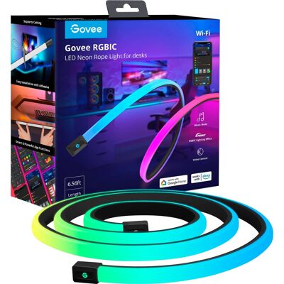 Govee - RGBIC LED Neon Rope Light for Desks 6.5ft - Multi Govee - RGBIC LED Neon Rope Light for Desks 6.5ft - Multi