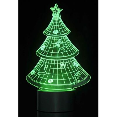 JuzToys - 3D Night Light for Kids, 3D Christmas Tree Laser Cut Precision LED Lights, LED Lamp for Bedrooms and Offices - Black JuzToys - 3D Night Light for Kids, 3D Christmas Tree Laser Cut Precision LED Lights, LED Lamp for Bedrooms and Offices - Black