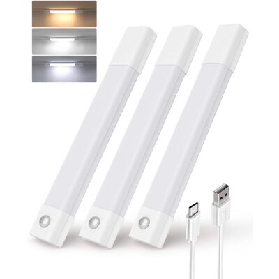 EZVALO - 9.06 in. Under Cabinet Lighting Wireless Motion Sensor-3 Color Temps Recessed Lighting-3 Pack - White EZVALO - 9.06 in. Under Cabinet Lighting Wireless Motion Sensor-3 Color Temps Recessed Lighting-3 Pack - White