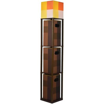 Ukonic - Minecraft Brownstone Torch Standing Floor Lamp and Storage Unit 5 Feet Tall - Brown Ukonic - Minecraft Brownstone Torch Standing Floor Lamp and Storage Unit 5 Feet Tall - Brown