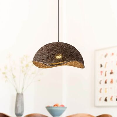 Vaczon - Woven Rattan Pendant Light – Boho Hanging Lamp with Natural Woven Design for Living Room, Kitchen, and Entryway Decor - Dark Brown Vaczon - Woven Rattan Pendant Light – Boho Hanging Lamp with Natural Woven Design for Living Room, Kitchen, and Entryway Decor - Dark Brown