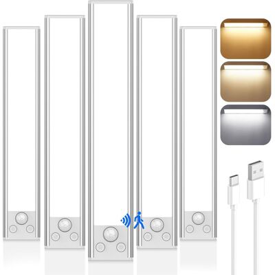 Nordic Hygge - 5 Pack Under Cabinet Lighting Wireless, Battery Operated Motion Sensor Light Indoor with 3 Color Temps 68 LED - White Nordic Hygge - 5 Pack Under Cabinet Lighting Wireless, Battery Operated Motion Sensor Light Indoor with 3 Color Temps 68 LED - White