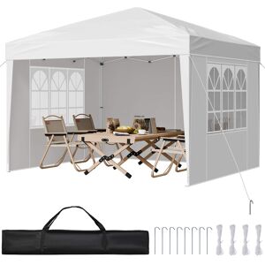 VEVOR - 10 x 10 FT Pop-Up Canopy Tent with Adjustable Height, 3 Sidewalls, and 2 Ventilated Windows, Portable Outdoor Shelter - White VEVOR - 10 x 10 FT Pop-Up Canopy Tent with Adjustable Height, 3 Sidewalls, and 2 Ventilated Windows, Portable Outdoor Shelter - White