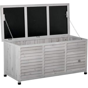 Outsunny - 75 Gallon Wooden Deck Box, Outdoor Storage Container with Aerating Gap & Weather-Fighting Finish Outsunny - 75 Gallon Wooden Deck Box, Outdoor Storage Container with Aerating Gap & Weather-Fighting Finish
