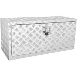 VEVOR - Underbody Truck Box, 36"×17"×18" Pickup Storage Box, Heavy Duty Aluminum Diamond Plate Tool Box with Lock and Keys - Silver VEVOR - Underbody Truck Box, 36"×17"×18" Pickup Storage Box, Heavy Duty Aluminum Diamond Plate Tool Box with Lock and Keys - Silver