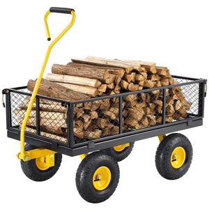 VEVOR - 900 Lbs Heavy Duty Steel Garden Cart, Garden Wagon Cart on Wheels, Outdoor Metal Yard Utility Wagon Carts - Yellow;Black VEVOR - 900 Lbs Heavy Duty Steel Garden Cart, Garden Wagon Cart on Wheels, Outdoor Metal Yard Utility Wagon Carts - Yellow;Black