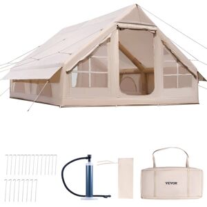 VEVOR - Inflatable Tents, 5-8 Person Easy Setup Blow up Tent with Hand Pump, 300D Oxford Glamping Tent with Stove Jack 2 Doors - Beige VEVOR - Inflatable Tents, 5-8 Person Easy Setup Blow up Tent with Hand Pump, 300D Oxford Glamping Tent with Stove Jack 2 Doors - Beige