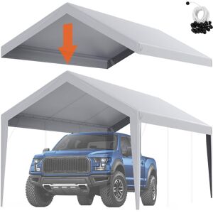 VEVOR - Carport Replacement Canopy Cover 10 x 20 ft, Garage Top Tent Shelter Tarp Heavy-Duty Waterproof & UV Protected - Gray VEVOR - Carport Replacement Canopy Cover 10 x 20 ft, Garage Top Tent Shelter Tarp Heavy-Duty Waterproof & UV Protected - Gray