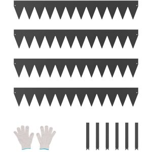 VEVOR - Steel Landscape Edging, 4 Packs 40 x 6 in Rust-Resistant Metal Landscape Edging, Bendable Garden Edging Border - Black VEVOR - Steel Landscape Edging, 4 Packs 40 x 6 in Rust-Resistant Metal Landscape Edging, Bendable Garden Edging Border - Black