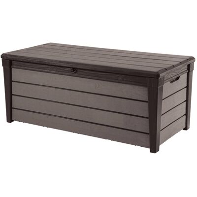 Keter - Brushwood 120 Gallon Resin Outdoor Deck Storage Box for Yard Tools, Brown - Light Brown Keter - Brushwood 120 Gallon Resin Outdoor Deck Storage Box for Yard Tools, Brown - Light Brown