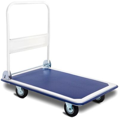 Costway - 330lbs Platform Cart Dolly Foldable - Blue Costway - 330lbs Platform Cart Dolly Foldable - Blue