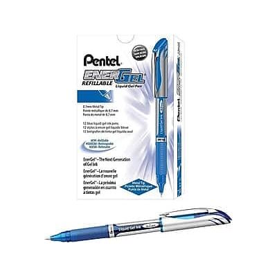 Pentel - EnerGel Deluxe Gel Pens, Medium Point, Ink, Dozen - Blue Pentel - EnerGel Deluxe Gel Pens, Medium Point, Ink, Dozen - Blue