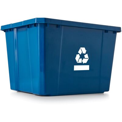 Gracious Living - Medium Curbside Box Plastic 17 Gallon Home Recycling Bin - Blue Gracious Living - Medium Curbside Box Plastic 17 Gallon Home Recycling Bin - Blue