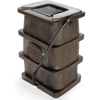 FCMP Outdoor - WG4000 45 Gal Wood Grain Rain Water Catcher Barrel Container - Brown FCMP Outdoor - WG4000 45 Gal Wood Grain Rain Water Catcher Barrel Container - Brown