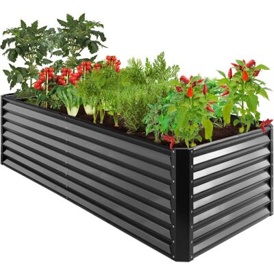 Best Choice Products - 8x4x2ft Outdoor Metal Raised Garden Bed for Vegetables Flowers Herbs - Gray Best Choice Products - 8x4x2ft Outdoor Metal Raised Garden Bed for Vegetables Flowers Herbs - Gray