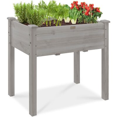 Best Choice Products - 34x18x30in Raised Garden Bed, Elevated Wood Planter Box for Kids, Patio w/ Bed Liner - Gray Best Choice Products - 34x18x30in Raised Garden Bed, Elevated Wood Planter Box for Kids, Patio w/ Bed Liner - Gray