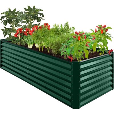 Best Choice Products - 8x4x2ft Outdoor Metal Raised Garden Bed for Vegetables Flowers Herbs - Dark Green Best Choice Products - 8x4x2ft Outdoor Metal Raised Garden Bed for Vegetables Flowers Herbs - Dark Green