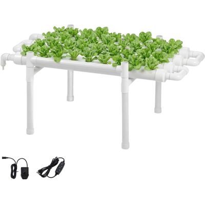 VEVOR - Hydroponics Growing System Kit, 1-Tier 36 Sites UPVC Pipe Hydroponic Grow Kit with Timed Irrigation - White VEVOR - Hydroponics Growing System Kit, 1-Tier 36 Sites UPVC Pipe Hydroponic Grow Kit with Timed Irrigation - White