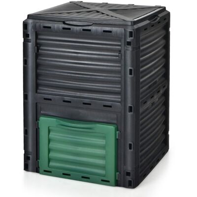 Gymax - 80 Gallon Compost Bin Garden Waste Container Grass Food Trash Barrel Fertilizer - Black, Green Gymax - 80 Gallon Compost Bin Garden Waste Container Grass Food Trash Barrel Fertilizer - Black, Green