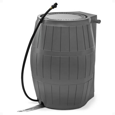 FCMP Outdoor - RC4000 50 Gallon Outdoor Rain Water Catcher Barrel Container, Grey - Gray FCMP Outdoor - RC4000 50 Gallon Outdoor Rain Water Catcher Barrel Container, Grey - Gray